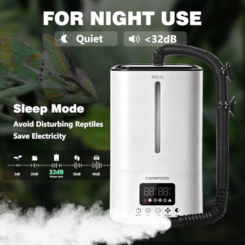 Reptile Fogger Humidifier (White / 5L/1.32Gallon)