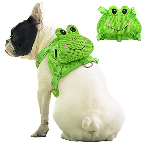 Dog Backpack Harness (Green Frog / Medium)