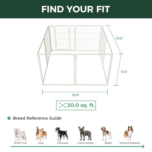 AuraSpace Pro Acrylic & Wire Mesh Indoor Dog Playpen (White / 32"H)