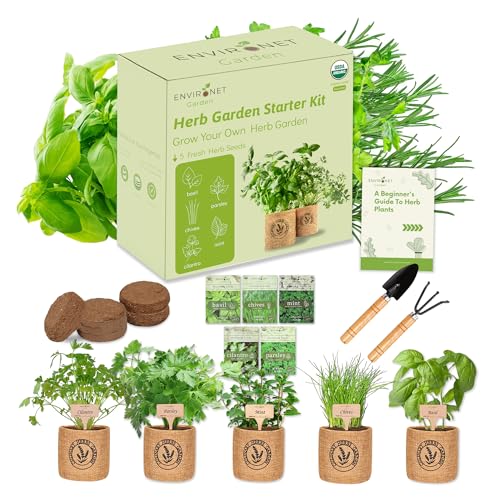 Herb Indoor Garden Kit (Basil, Parsley, Chives, Cilantro, Mint)