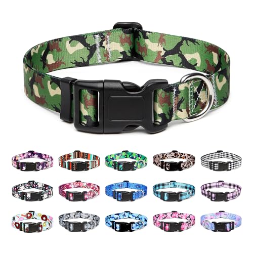 Adjustable Dog Collar (Large / Dog Camouflage Green)