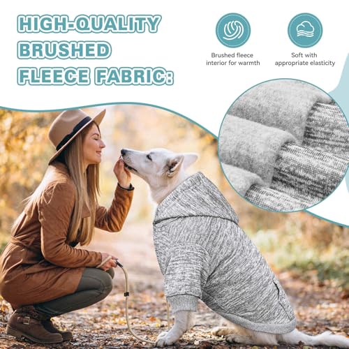 Dog Sweaters for Medium Dogs Dog Hoodie Fleece Pet Sweater Soft Clothes Sweatshirt with Pocket Pet Hoodie for Medium Dogs (Medium / Grey)