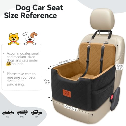 Dog Car Seat for Small (Black/Coffee)