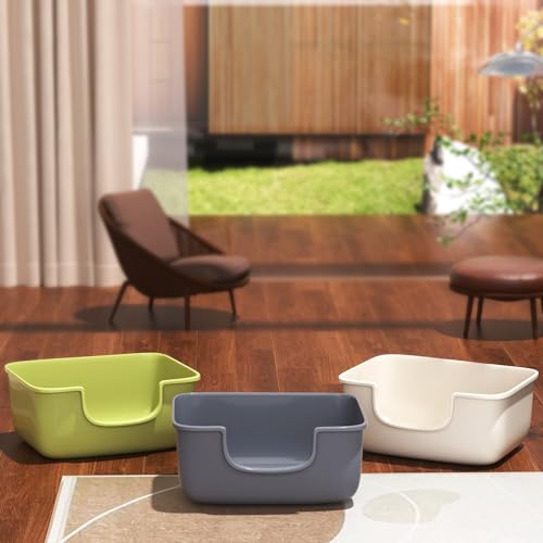 Large Cat Litter Box with High Sides (Green)