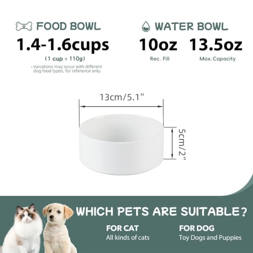 Ceramic Dog Bowls (Matte White)