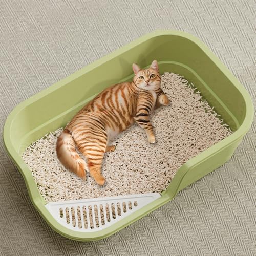 Extra Large Cat Litter Box with High Sides (Yellow)