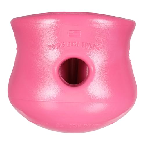 Zogoflex Toppl Interactive Treat Dispensing Puzzle Dog Toy for Mental Stimulation & Enrichment (Large / Geranium)