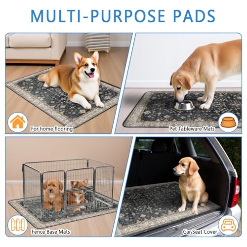 Washable Pee Pads for Dogs 2 Pack 24x36 (24"x36"(2 Pack) / B Black)