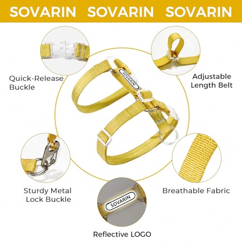 Cat Harness and Leash Set (Yellow)