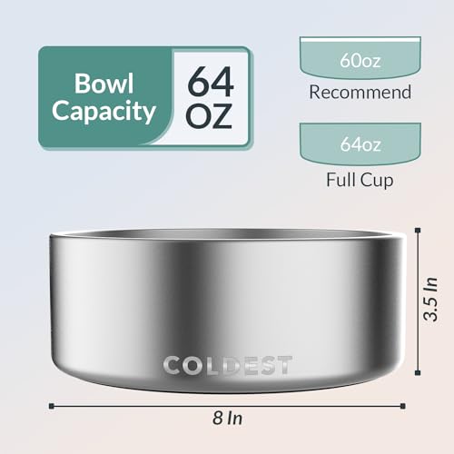 Coldest Dog Bowl (64 oz / Polished Stainless Steel)