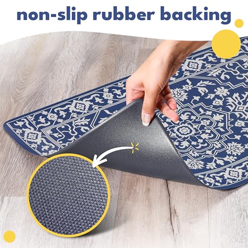Large Dog Mat for Food and Water (16.5"L x 26"W / Large Casablanca)