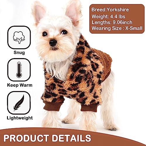 Dog Sweaters for Small Dogs (X-Small (Chest 12.2 in) / Brown)