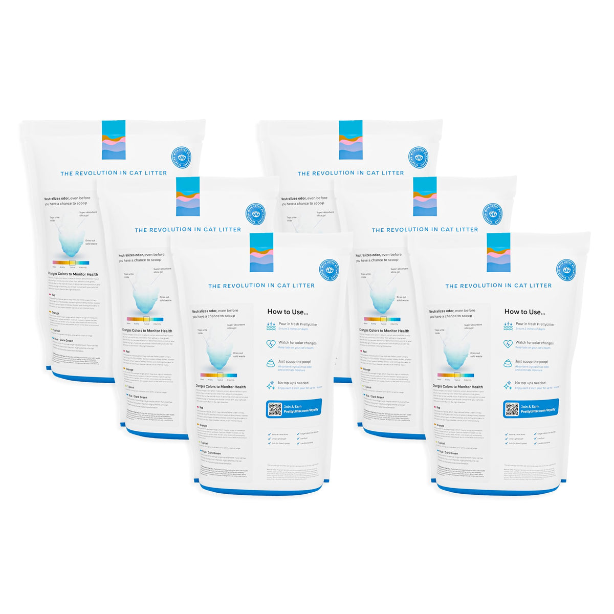 PrettyLitter Health Monitoring Cat Litter (6 LB (Pack of 6))