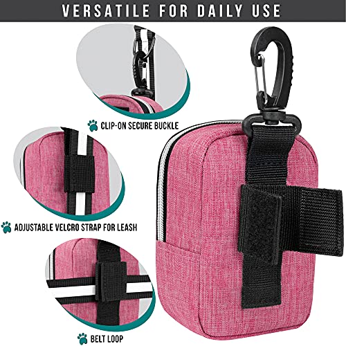 Dog Poop Bag Holder for Leash (Pink / 1 Count (Pack of 1))