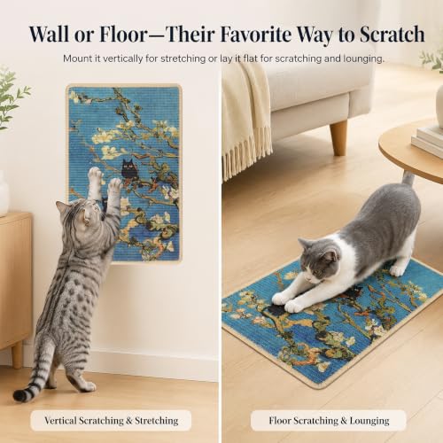 Art Sisal Cat Scratcher Mat (Almond Blossoms)
