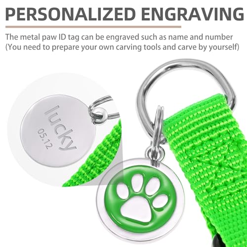 No Pull Dog Harness Soft Adjustable Basic Nylon Step in Puppy Vest Outdoor Walking with ID Tag (LimeGreen / Medium)