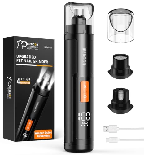 Dog Nail Grinder with 4 LED Lights (Black)