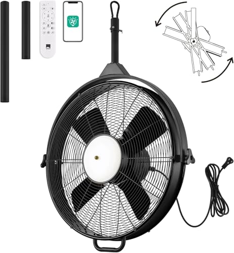 24.8'' Waterproof Outdoor Ceiling Fan (4 blades- Black)