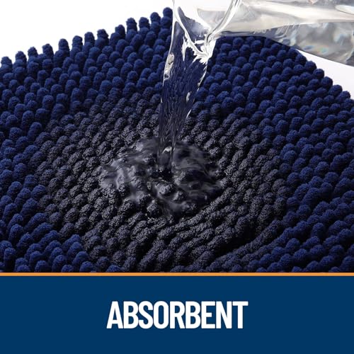Dog Door Mat for Muddy Paws 24x16 (Navy Blue / 24" X 16")
