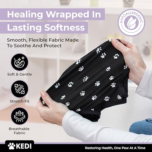 Cat Recovery Suit Female After Spay (Black / Medium)