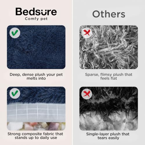 SupportMax® Calming Dog Bed Medium Size Dog Washable Pet Bed (Navy / M(30x30x7))