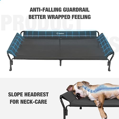Cooling Elevated Dog Bed (Black / 62.5"L x 37.0"W x 12.0"Th)