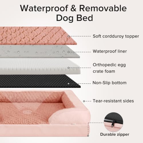 Orthopedic Dog Beds Large Sized (Pink / XL (42"x 32"x 7"))