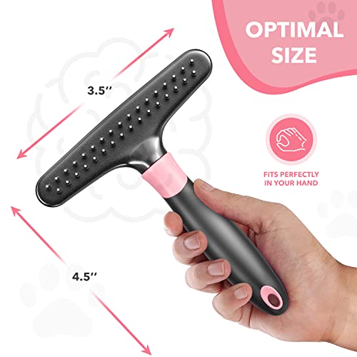 Dog rake deshedding dematting Brush Comb (Pink)