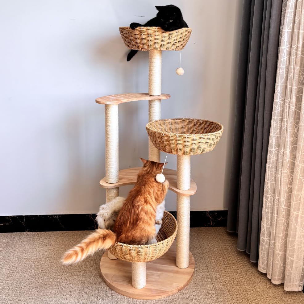 54" Large Modern Cat Trees (Large-Oiled+)