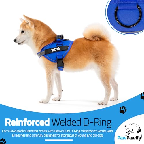 Custom No Pull Dog Harness with Name and Phone Number (S (10-19LBS) / New Blue)