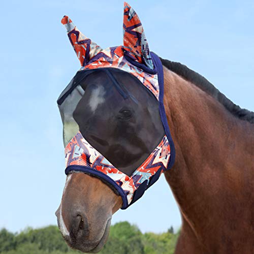 LumiVista Horse Fly Mask Standard with Ears UV Protection for Horse Abstract Graffiti L Full Size (Abstract Graffiti / Full (Large))