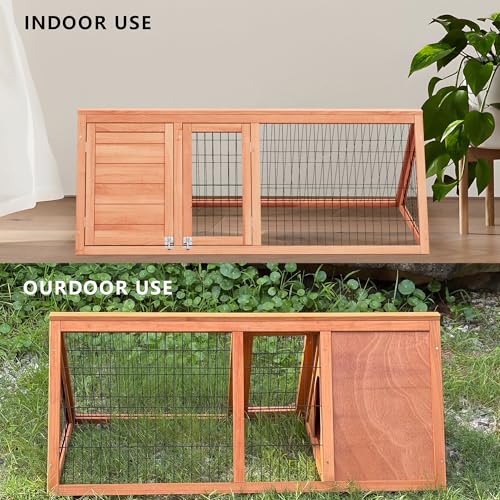 Rabbit Hutch Chicken Coop Outdoor A (Ntural Wood)
