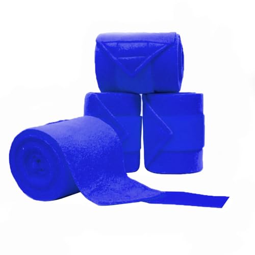 Horse Polo Leg Wraps Soft Fleece Wraps Equestrian Leg Bandage 4 (Royal Blue / Cob(8.2ft))