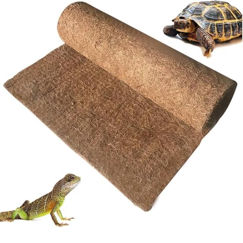 35.4×15.7" Reptile Carpet Coconut Fiber Substrate Large Lizard Cage Mat Coco Fiber Liner Snake Bedding Natual Coconut Fiber Carpet for Bearded Dragon Turtles Iguana Tortoises (15.7x35.4inch)