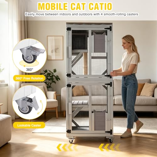 Catio Outdoor Cat Enclosure with Wheels