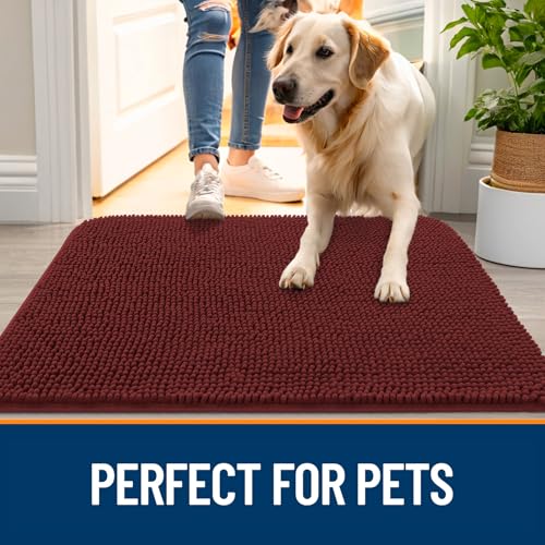 Dog Door Mat for Muddy Paws 47x20 (Caramel Russet / 47" X 20")