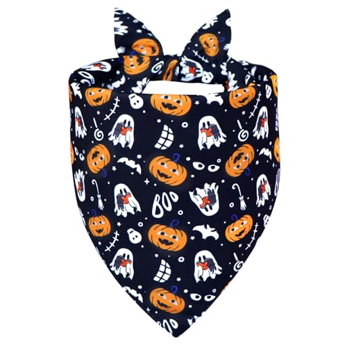 Halloween Dog Bandana for Medium Dogs (Halloween - Black / Large)