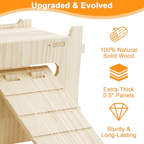 Large Natural Wooden Rabbit Castle (Large Natural wooden)