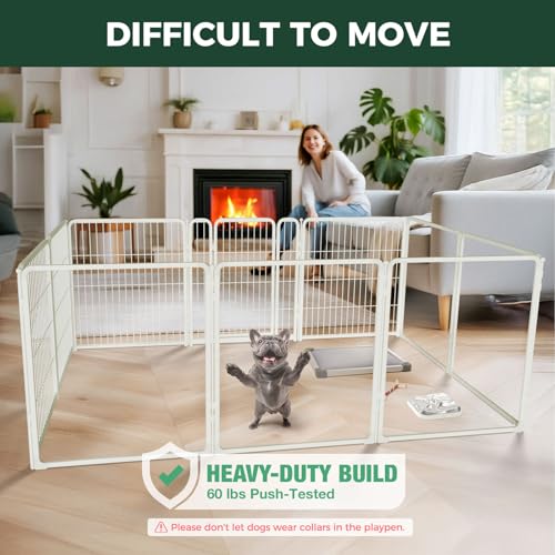 AuraSpace Pro Acrylic & Wire Mesh Indoor Dog Playpen (White / 32"H)