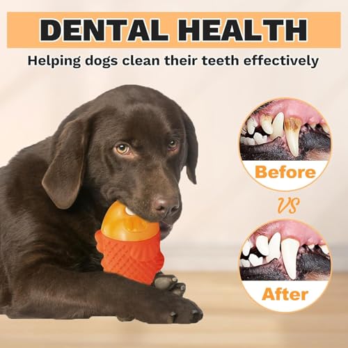 Indestructible Dog Toys for Aggressive Chewers (Orange Nylonfish / Medium)