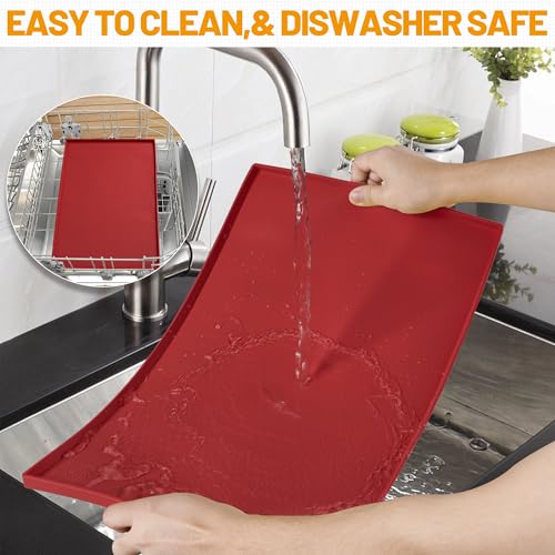 Dog Feeding Mat (Red / 24"l X 16"w)