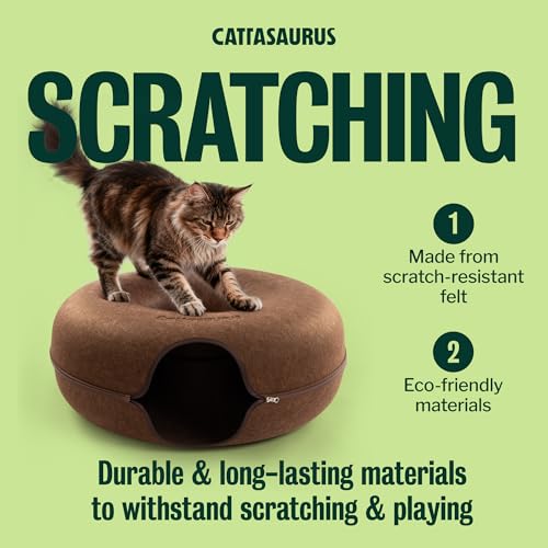 Peekaboo Cat Cave Donut for Multiple & Large Cats up to 30 (Brown / Jumbo)