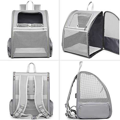 Innovative Traveler Bubble Backpack Pet Carriers for Cats and Dogs (Light Grey)