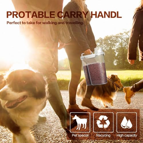 Dog Food Storage Container (White 6Qt + 3Qt)