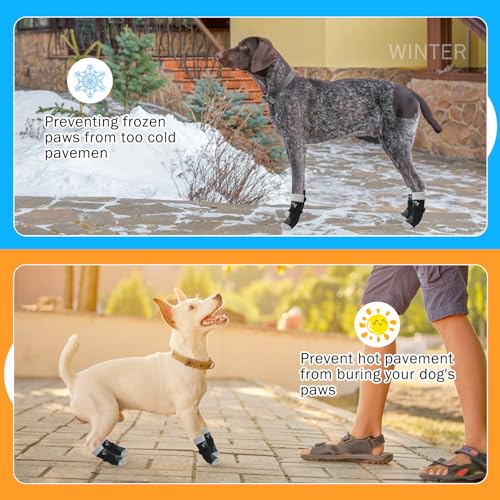 Anti Slip Dog Socks to Prevent Licking Paws for Hot (Black Pearl Paw(Pack of 4) / Small)