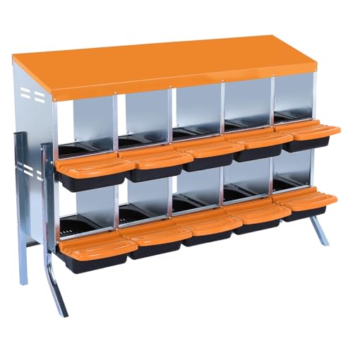 Chicken Nesting Boxes (56.7"L x 17.5"W x 10.8"H / Orange)