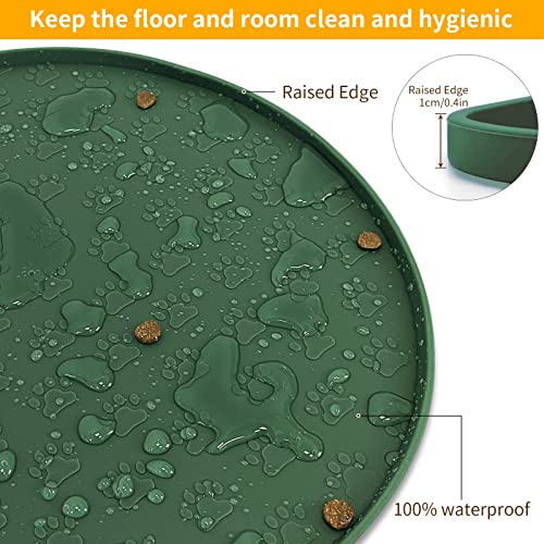 Dog Food Mat Spill (Hunter Green / 19"L x 12"W)