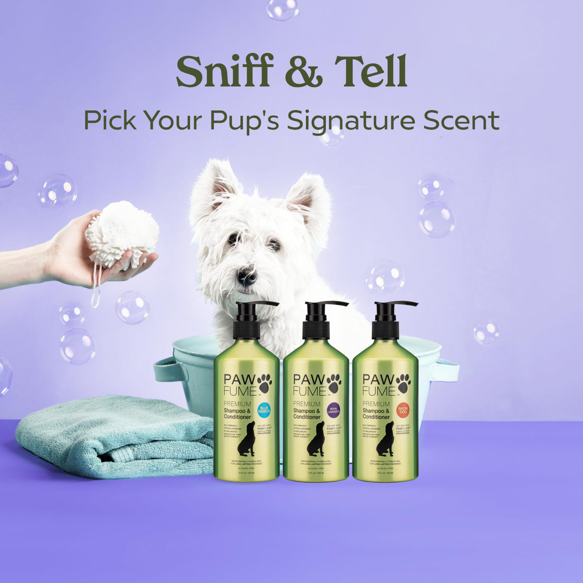 PAWFUME Dog Shedding Shampoo and Conditioner (Shampoo & Conditioner Royal Lavander / Pack of 4)