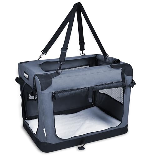 3 Door Soft Dog Crates Kennel (2-Grey)