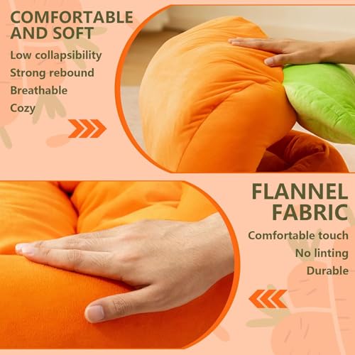 25.6x13.8In Rabbit Bed (L-Orange Carrot Shape,3PCS)